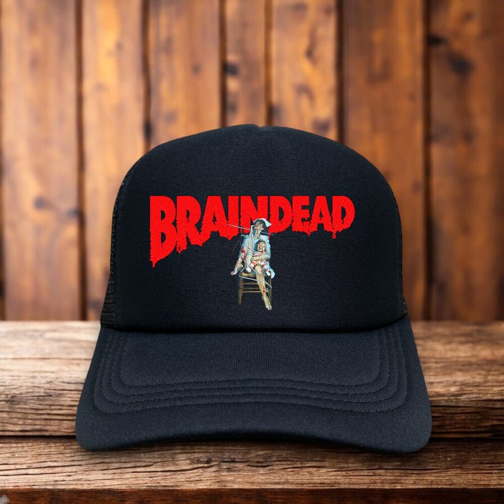 Braindead Dead Alive Mens Trucker Hat Black Snapback 90s Cult Horror Comedy Cap